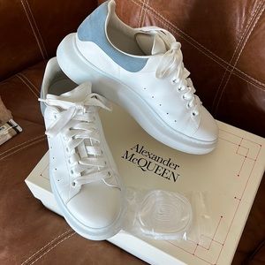 Alexander McQueen Oversized White/Light Blue Sneakers - lightly worn